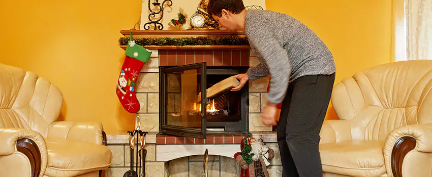 Rusted Metal Fireplace Restoration in Bay City, Texas